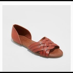 Cognac Braided Sandals